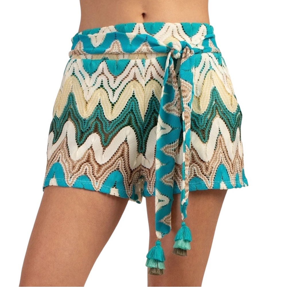Trina Turk Palisades Lace Crochet Swim Cover Up Shorts Size XL